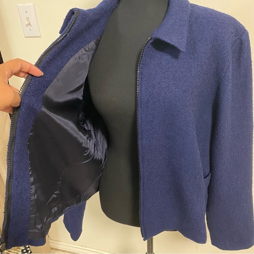 Pendleton Wool Blend Jacket Navy Size 18 - image 3